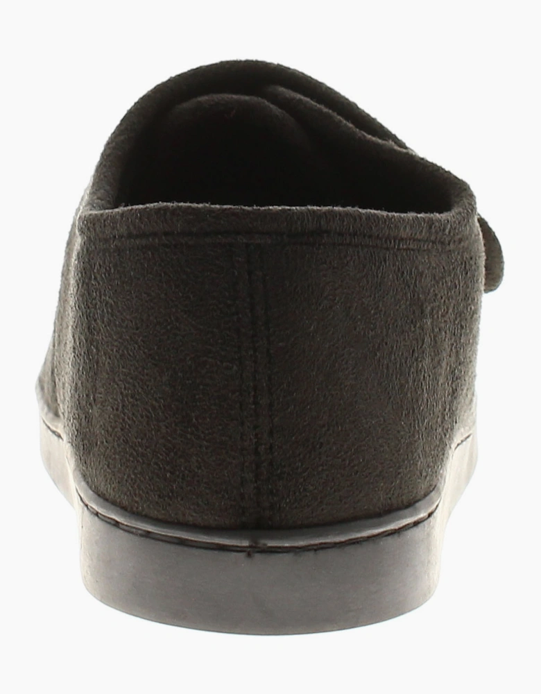 Oakdale Mens Full Slipper Extra Wide Touch Fastening Wayne black UK Size