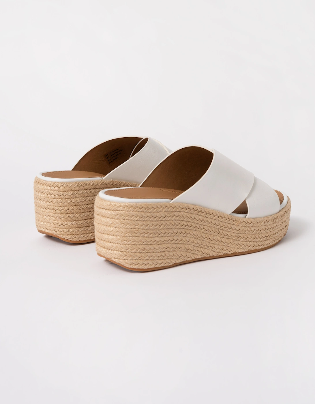 FitFlop Womens PLATFFORMS Espadrille Leather Wedge Cross Slides - Urban White 194