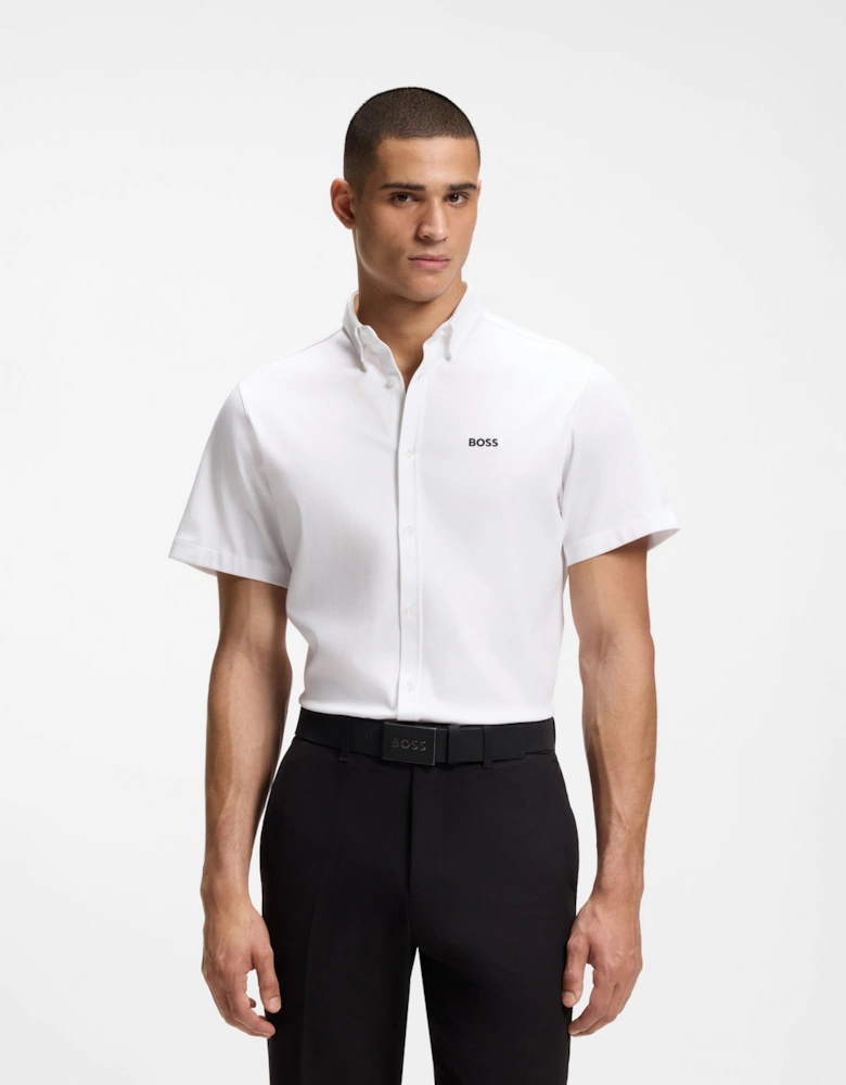 BOSS Green ST_Motion Mens Short Sleeve Shirt - White 100