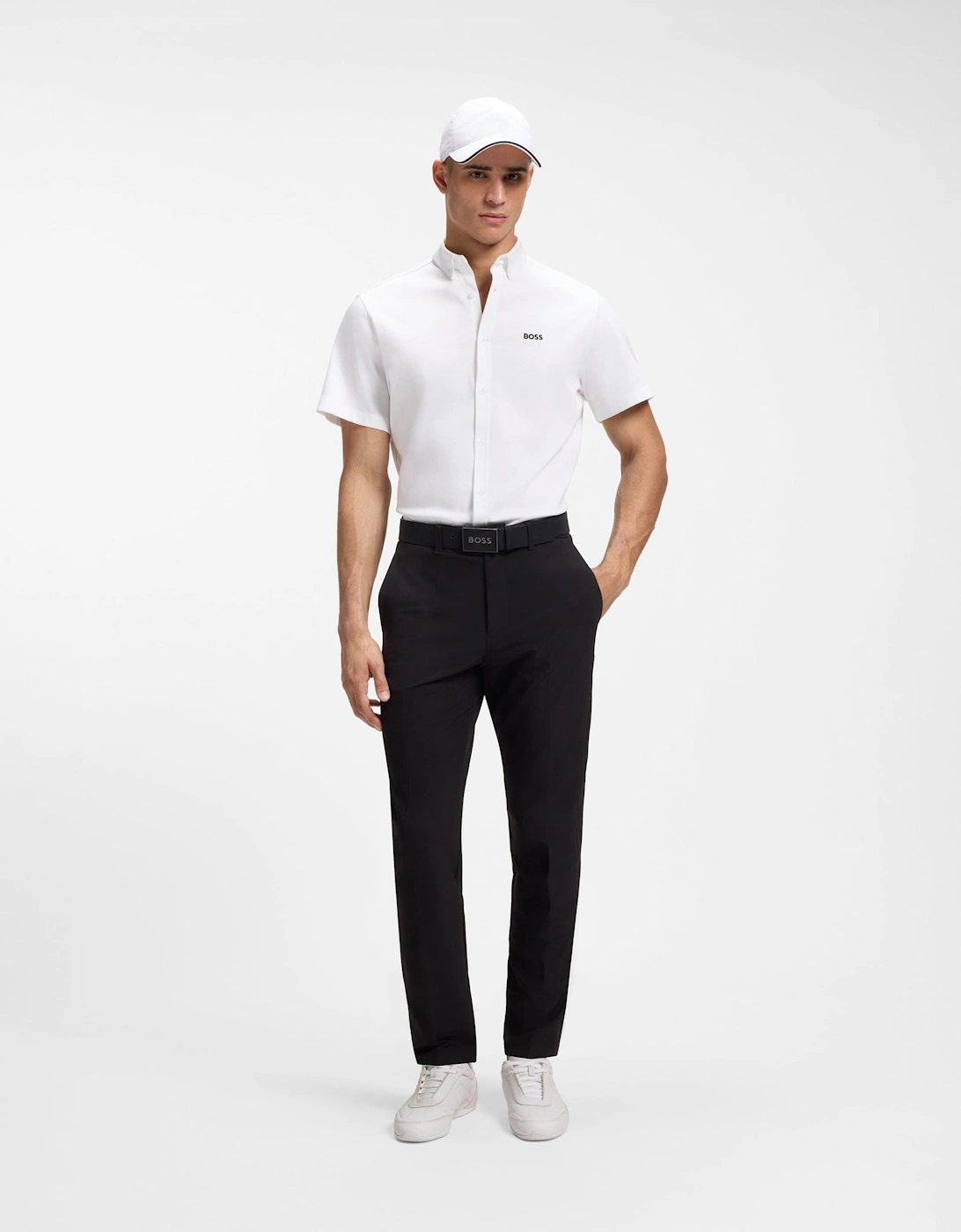 BOSS Green ST_Motion Mens Short Sleeve Shirt - White 100