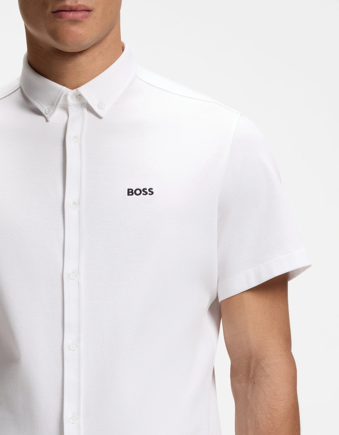 BOSS Green ST_Motion Mens Short Sleeve Shirt - White 100