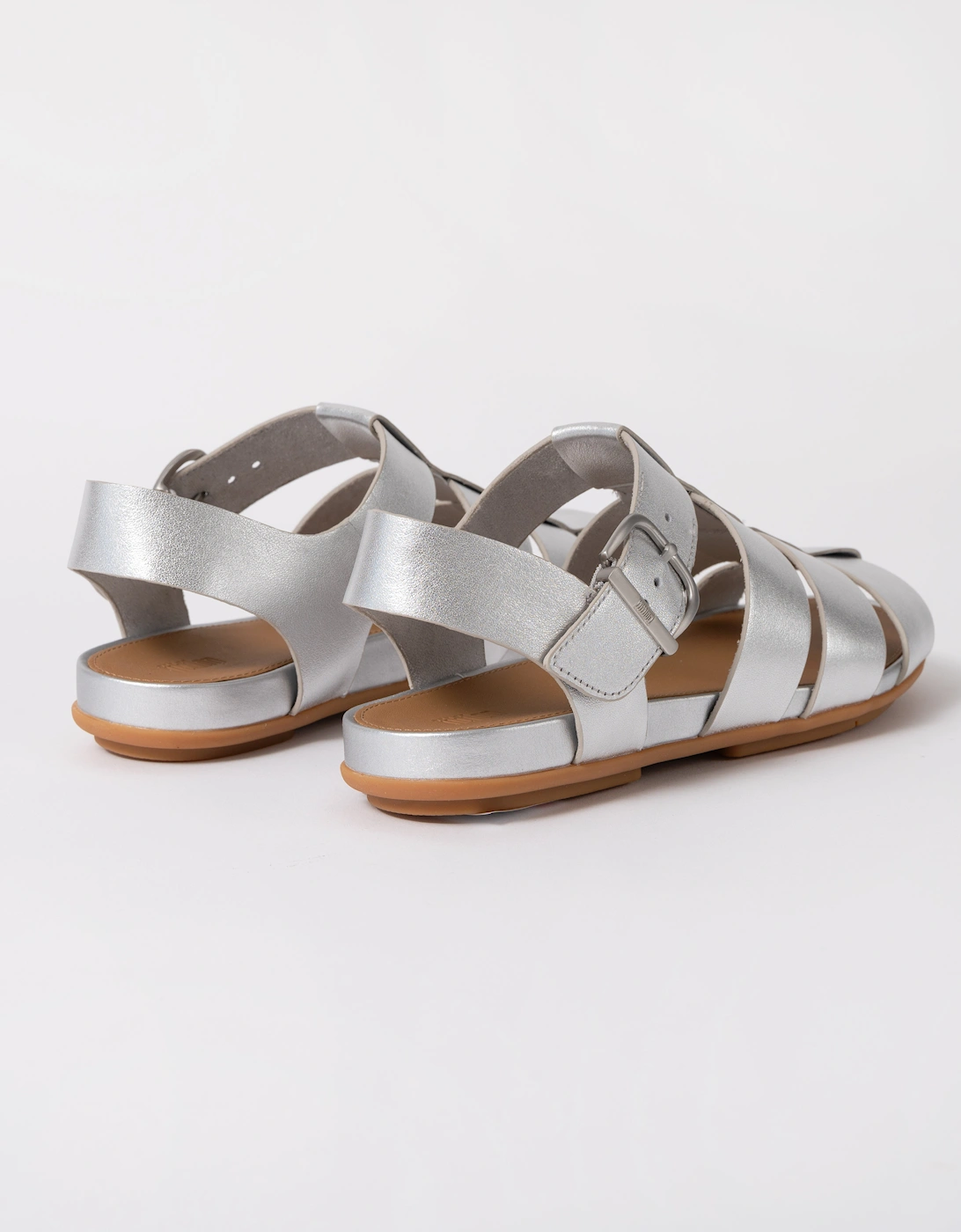 FitFlop Womens Gracie Leather Fisherman Sandals - Silver 011