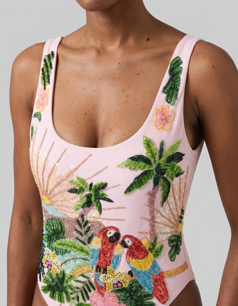 Maya Scoop Back Tropical Swimsuit