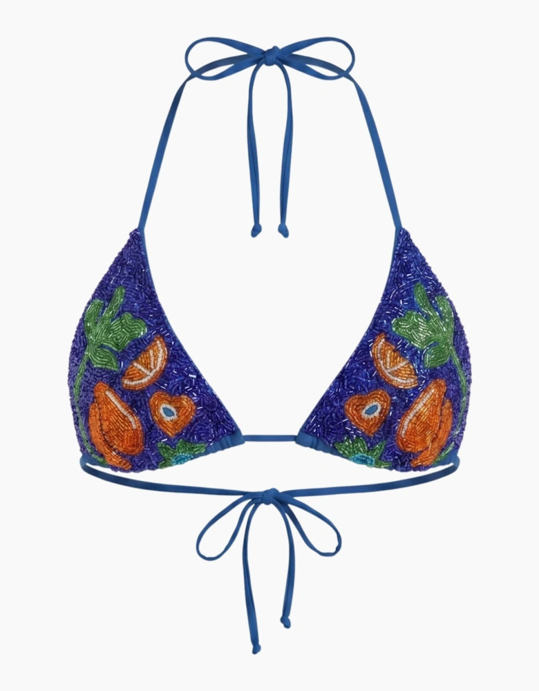 Mulata Hand-Beaded Bikini Christina Milian Navy
