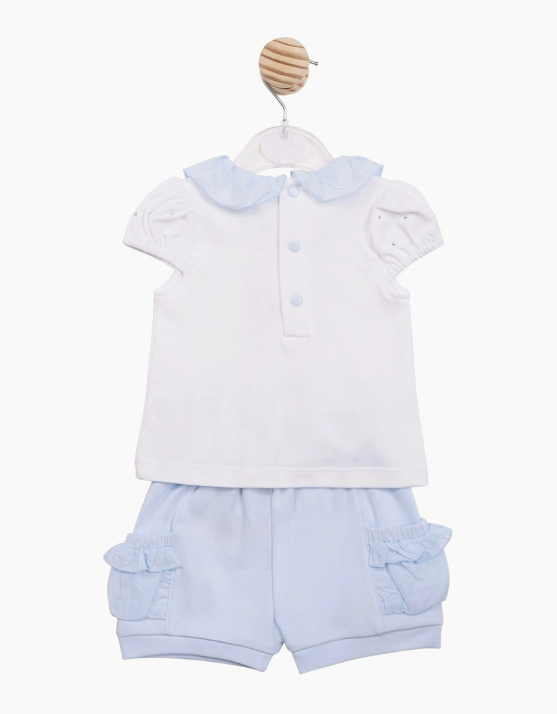 Girls Pale Blue Soft Jersey Short Set