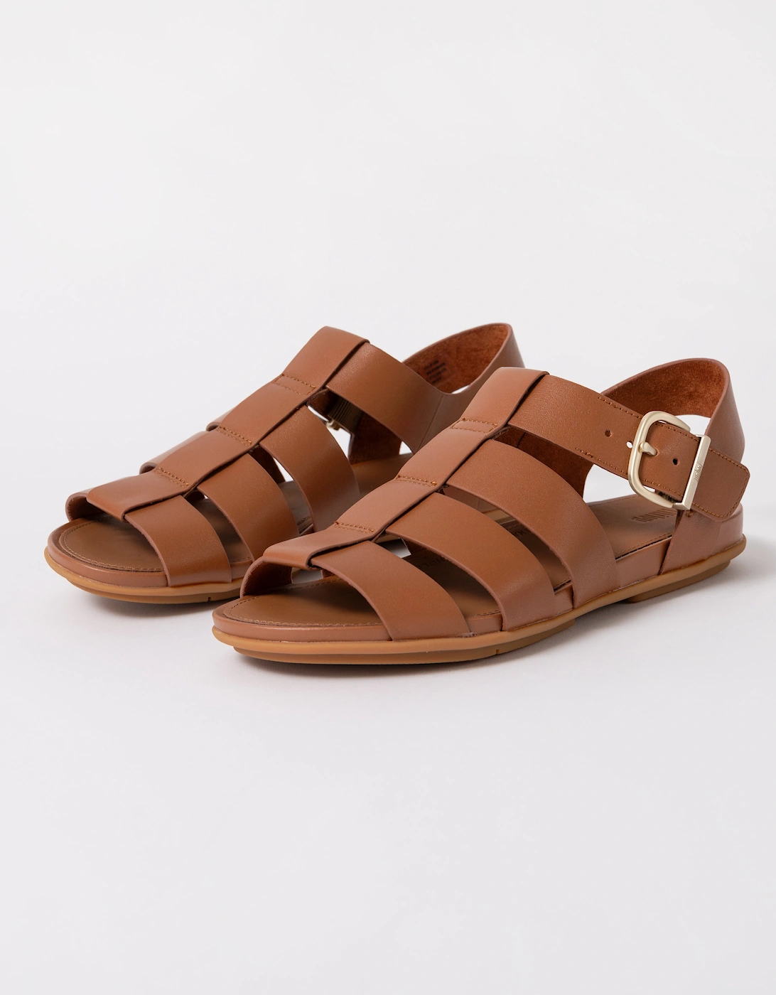 FitFlop Womens Gracie Leather Fisherman Sandals - Deep Tan C15