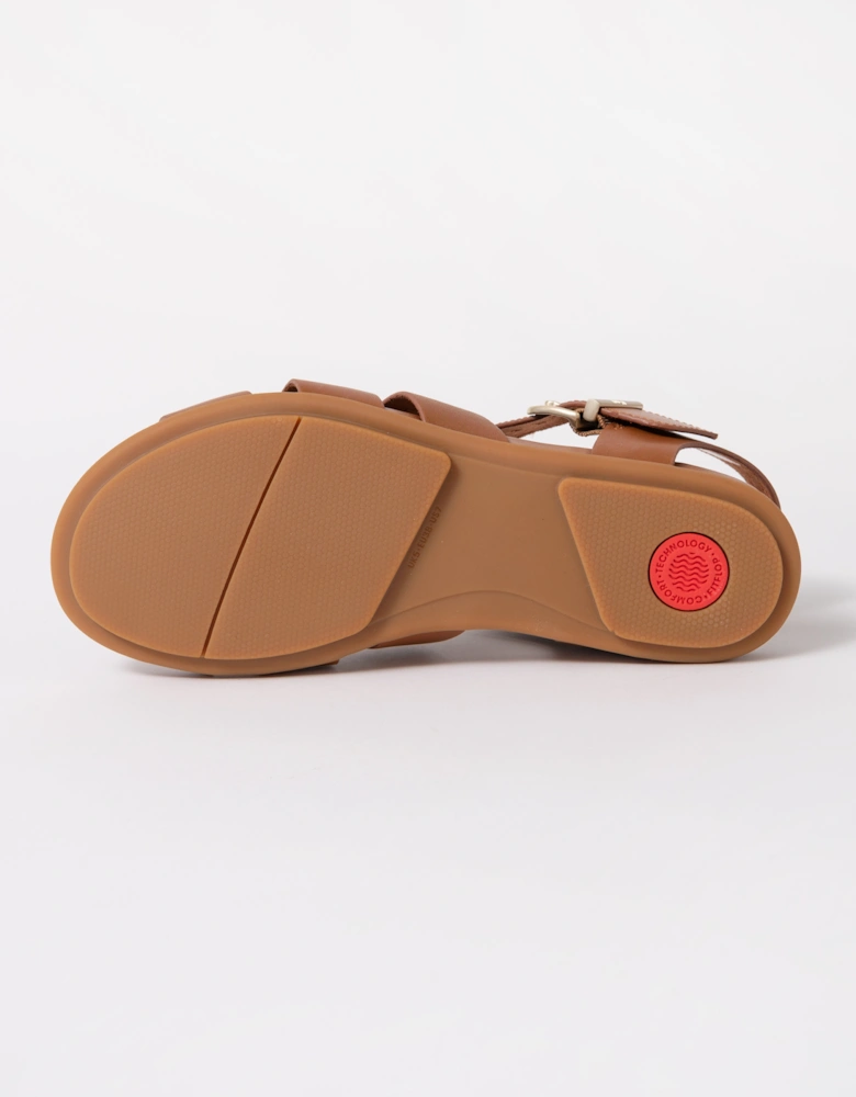 FitFlop Womens Gracie Leather Fisherman Sandals - Deep Tan C15