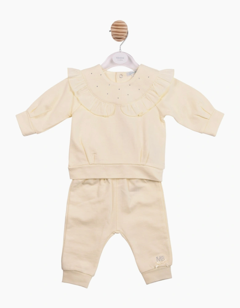 Girls Yellow Lemon Frilled Tracksuit