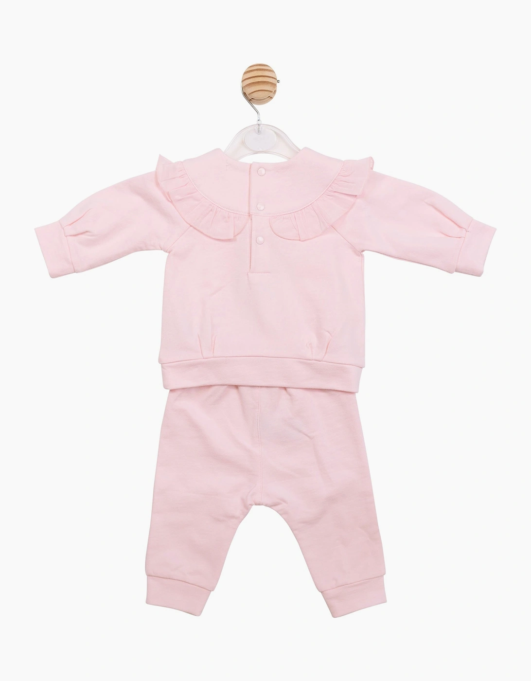 Girls Pale Pink Frilled Tracksuit