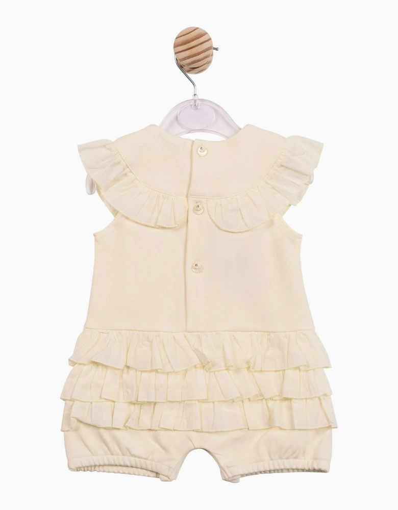 Girls Lemon Yellow Soft Jersey Romper