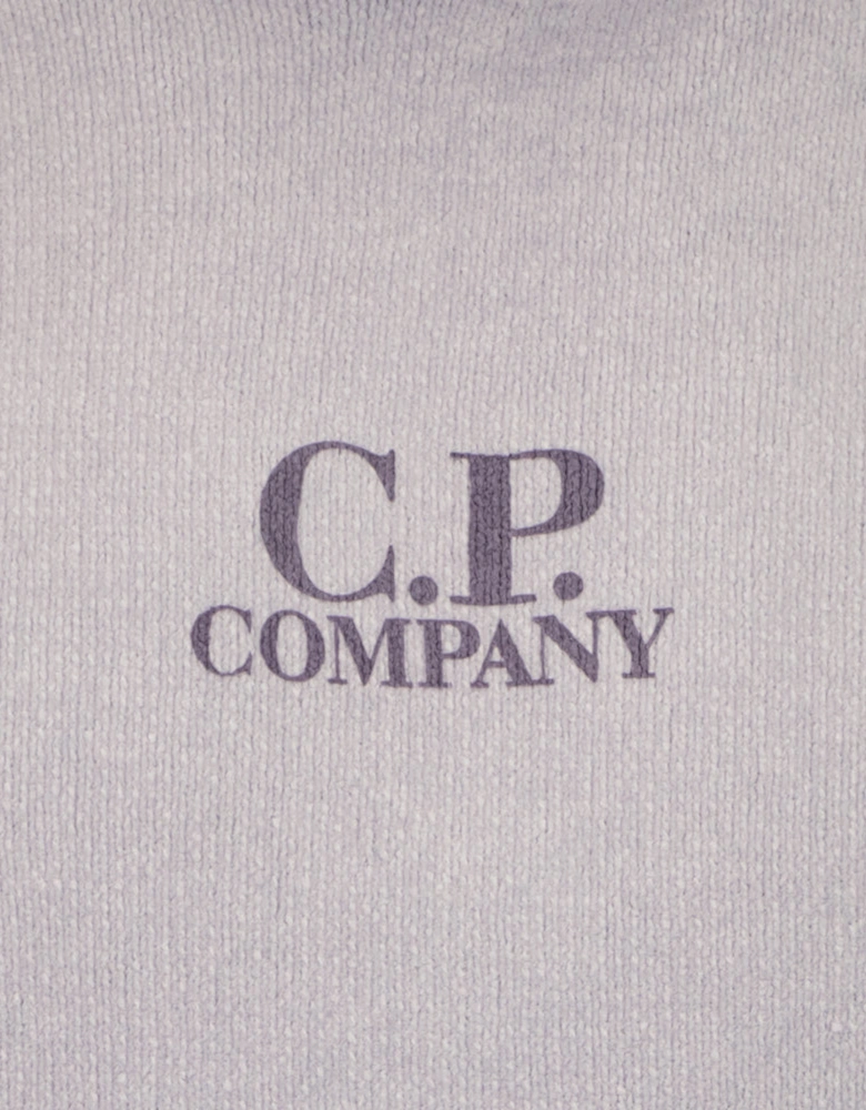 Chenille Two Tone Hooded Logo Knit