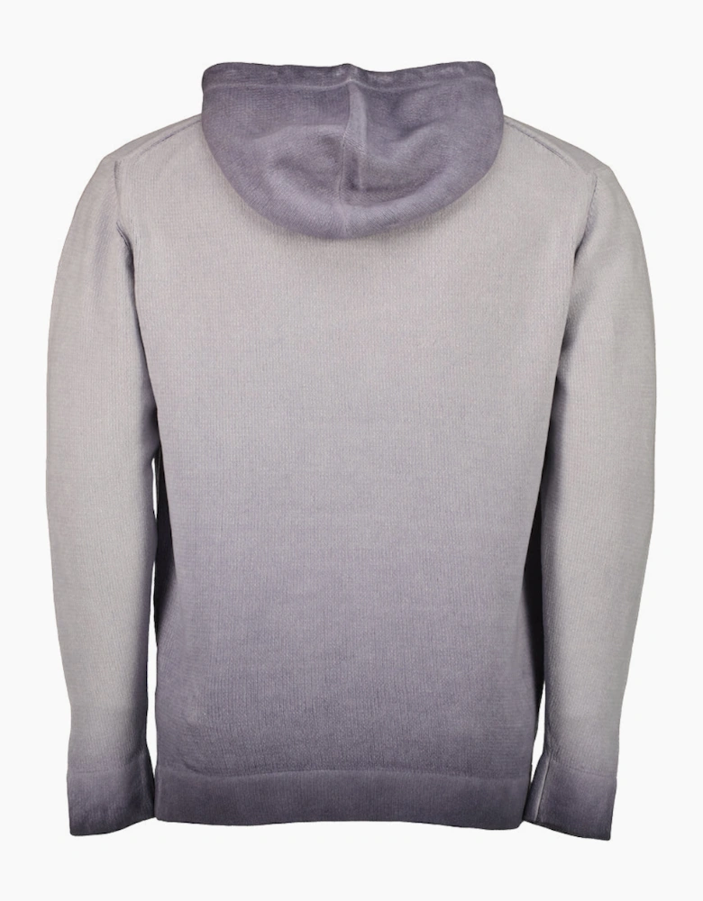 Chenille Two Tone Hooded Logo Knit