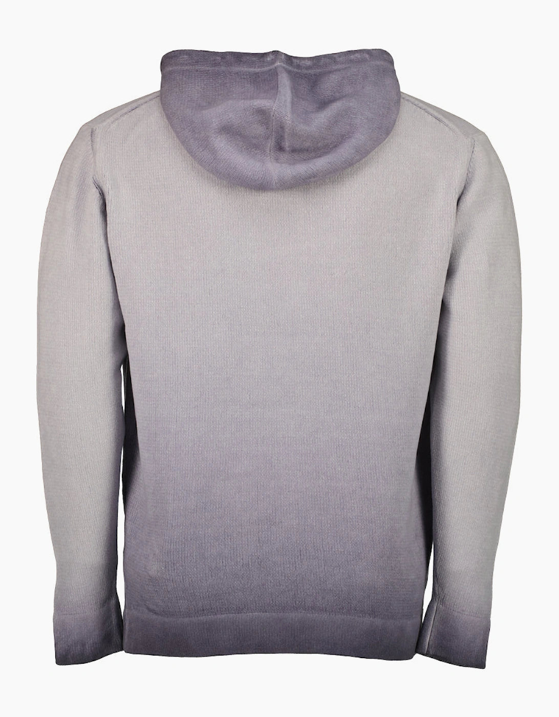 Chenille Two Tone Hooded Logo Knit