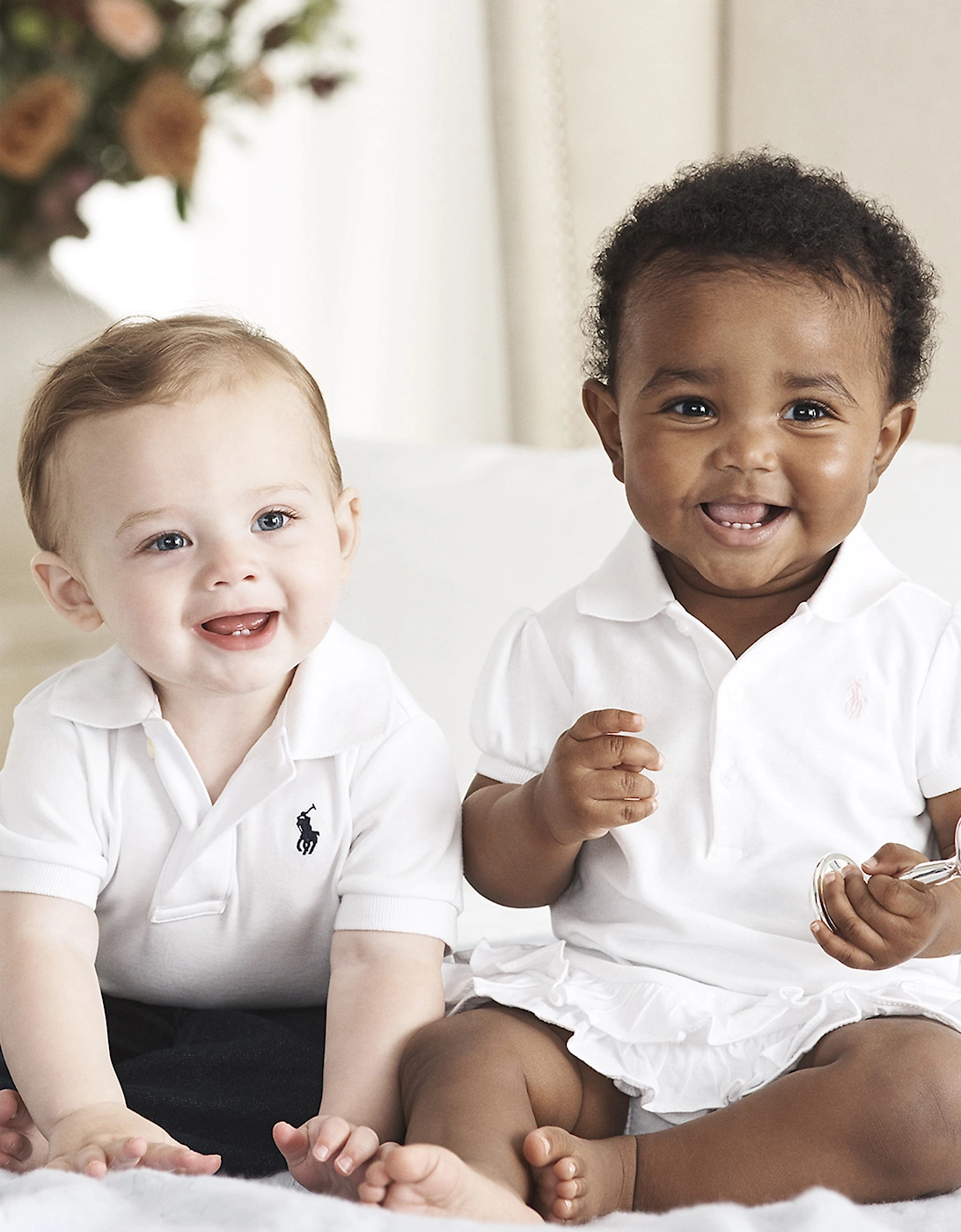Ralph Lauren Baby Boys Logo Polo Shirt in White