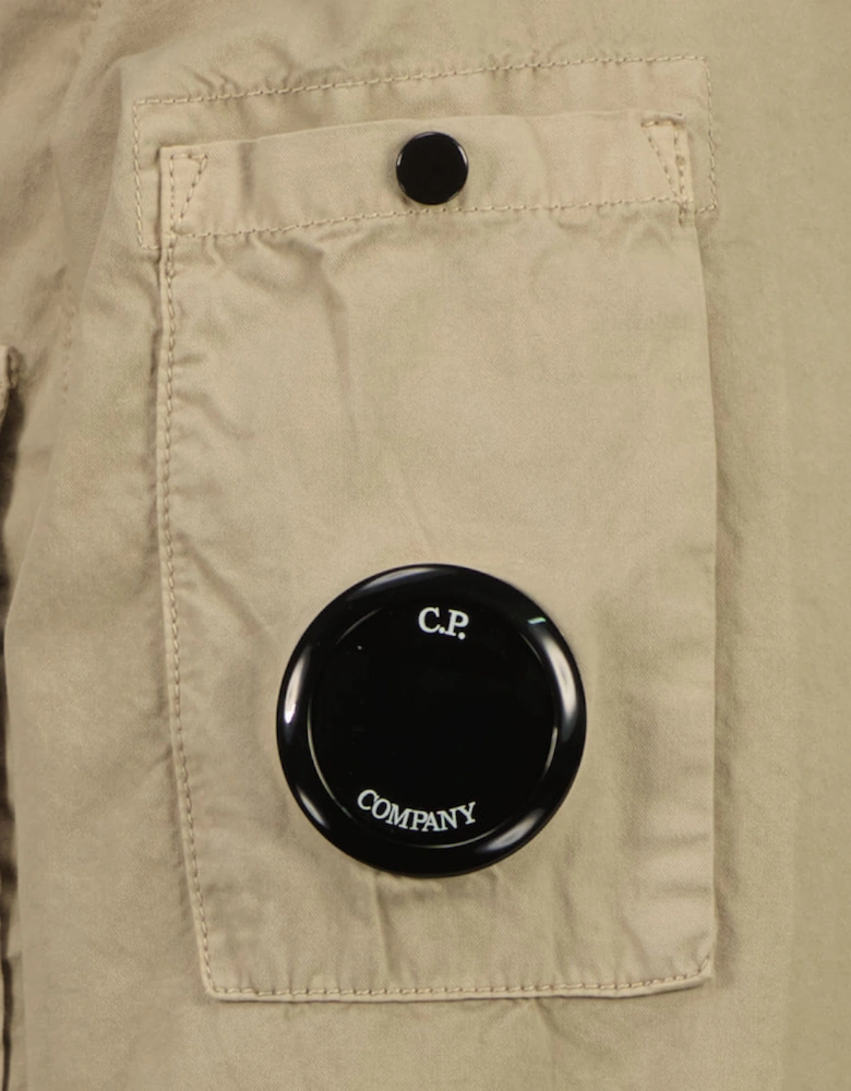 Gabardine Half Zip Lens Overshirt