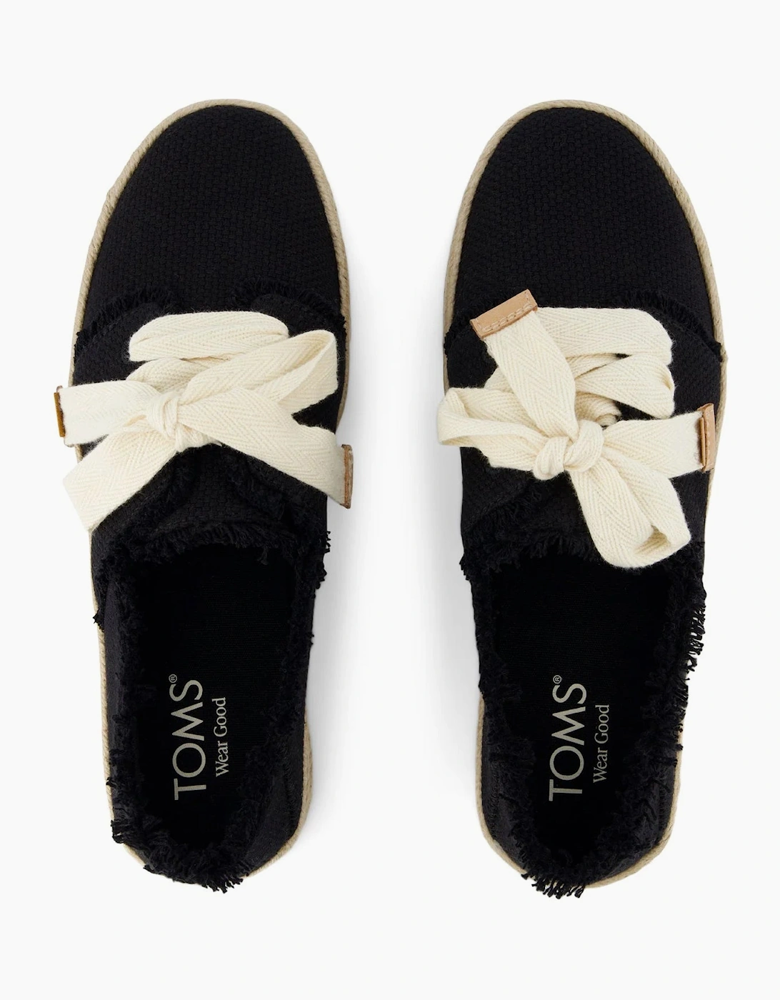 TOMS CAROLINA LACE UP Womens Espadrille Shoes Black