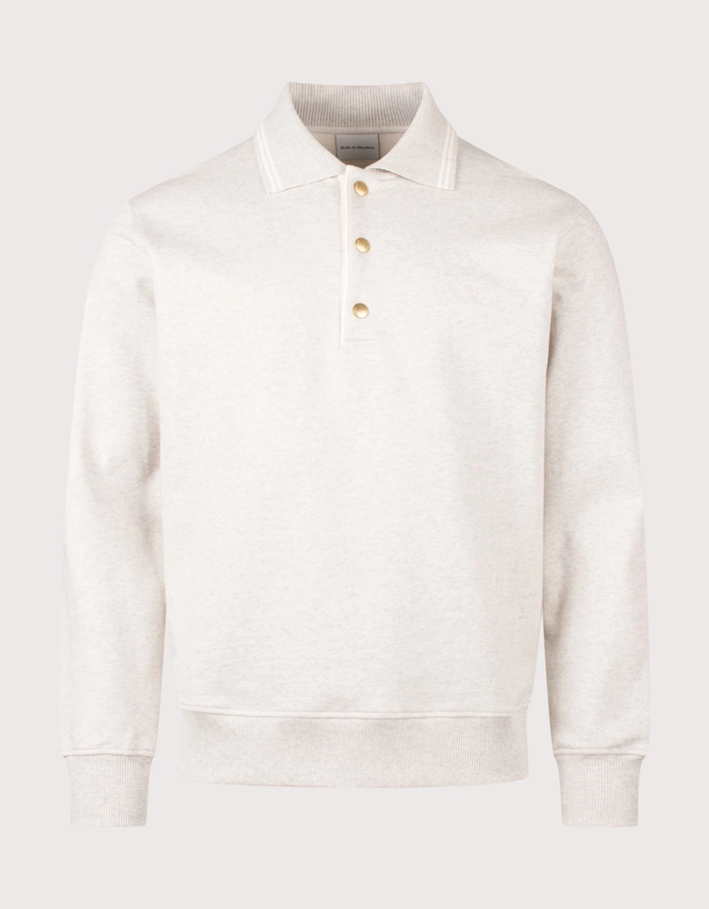 Relaxed Fit Drôle Long Sleeve Polo Shirt