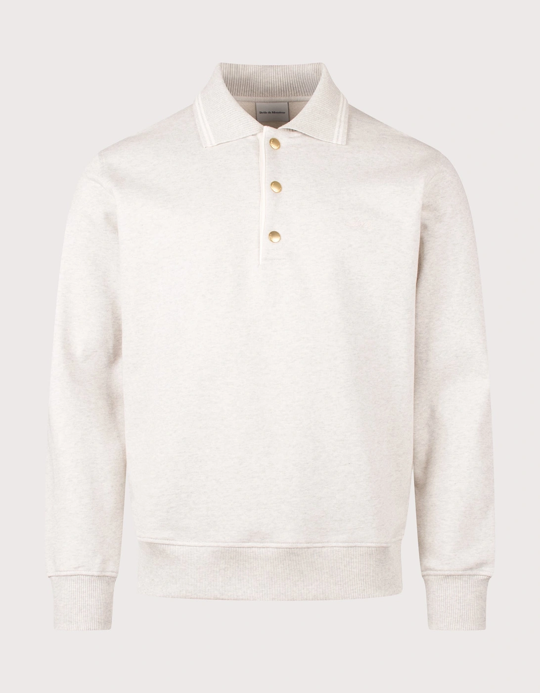 Relaxed Fit Drôle Long Sleeve Polo Shirt, 4 of 3