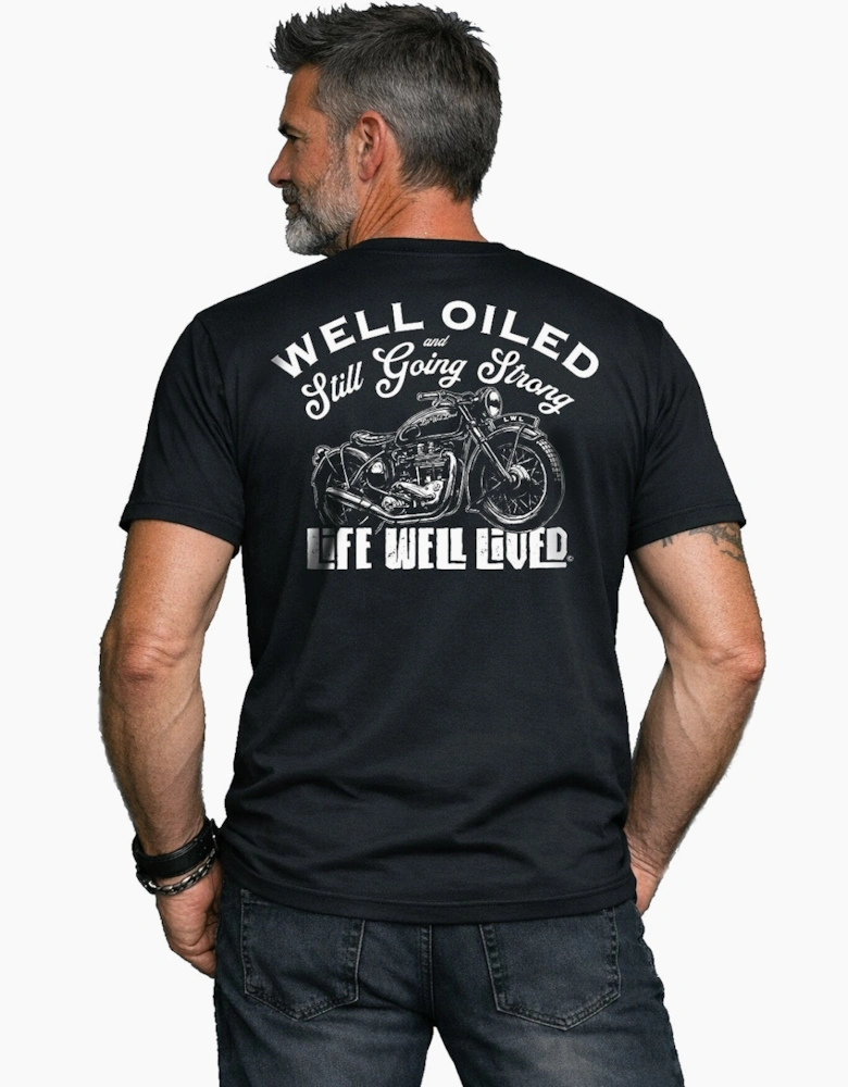 Life Well Lived Mens Well Oiled Bike Short Sleeve T-Shirt