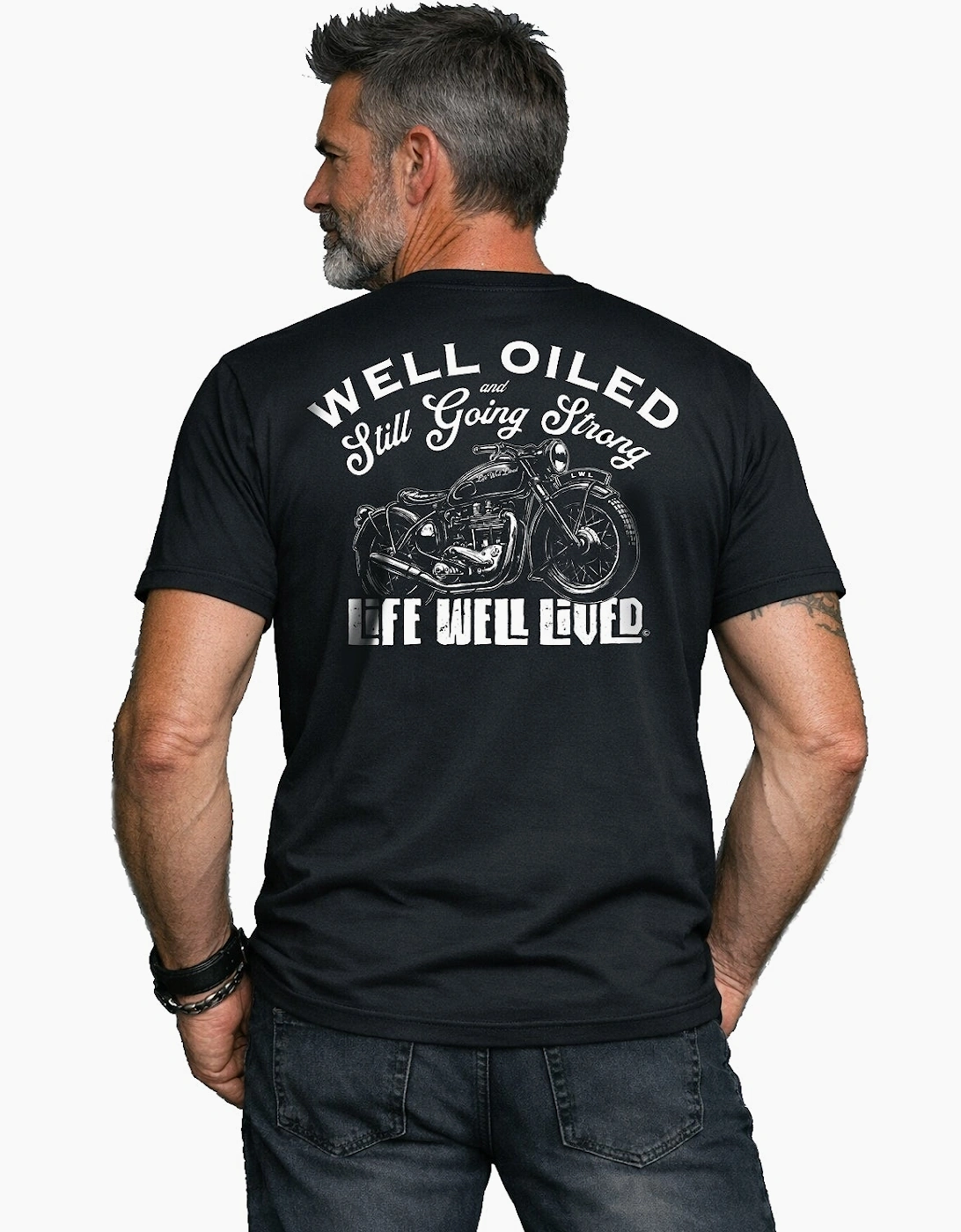 Life Well Lived Mens Well Oiled Bike Short Sleeve T-Shirt, 2 of 1