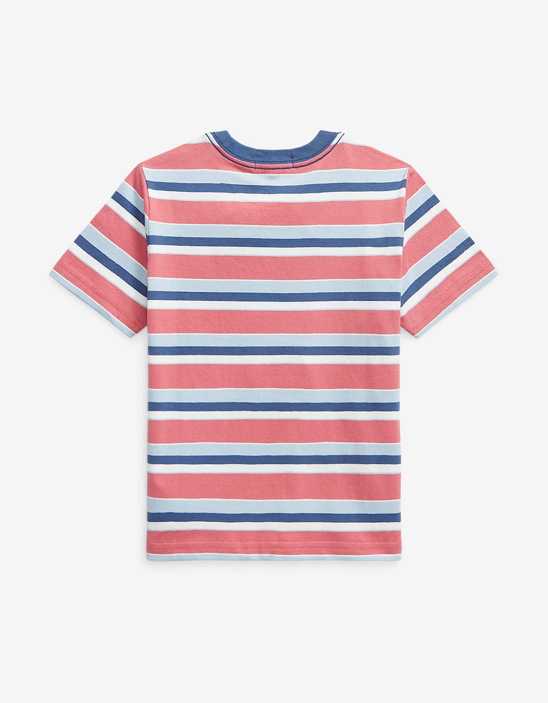 Ralph Lauren Boys Striped Logo T-Shirt in Pink