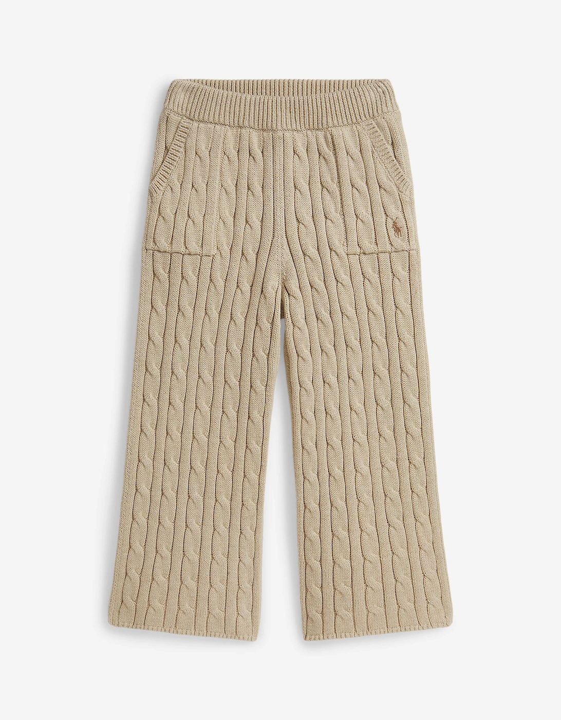 Ralph Lauren Girls Cable Knit Pants in Beige, 5 of 4