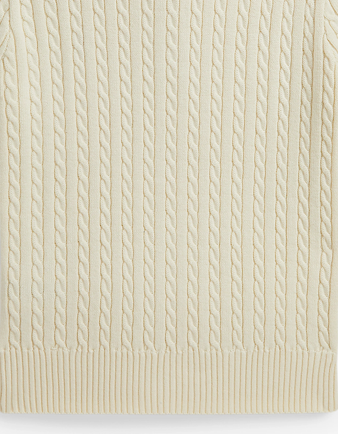 Ralph Lauren Girls Mini Cable Knit Polo Shirt in Ivory