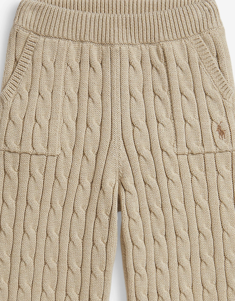 Ralph Lauren Girls Cable Knit Pants in Beige