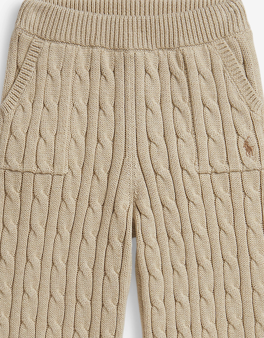 Ralph Lauren Girls Cable Knit Pants in Beige