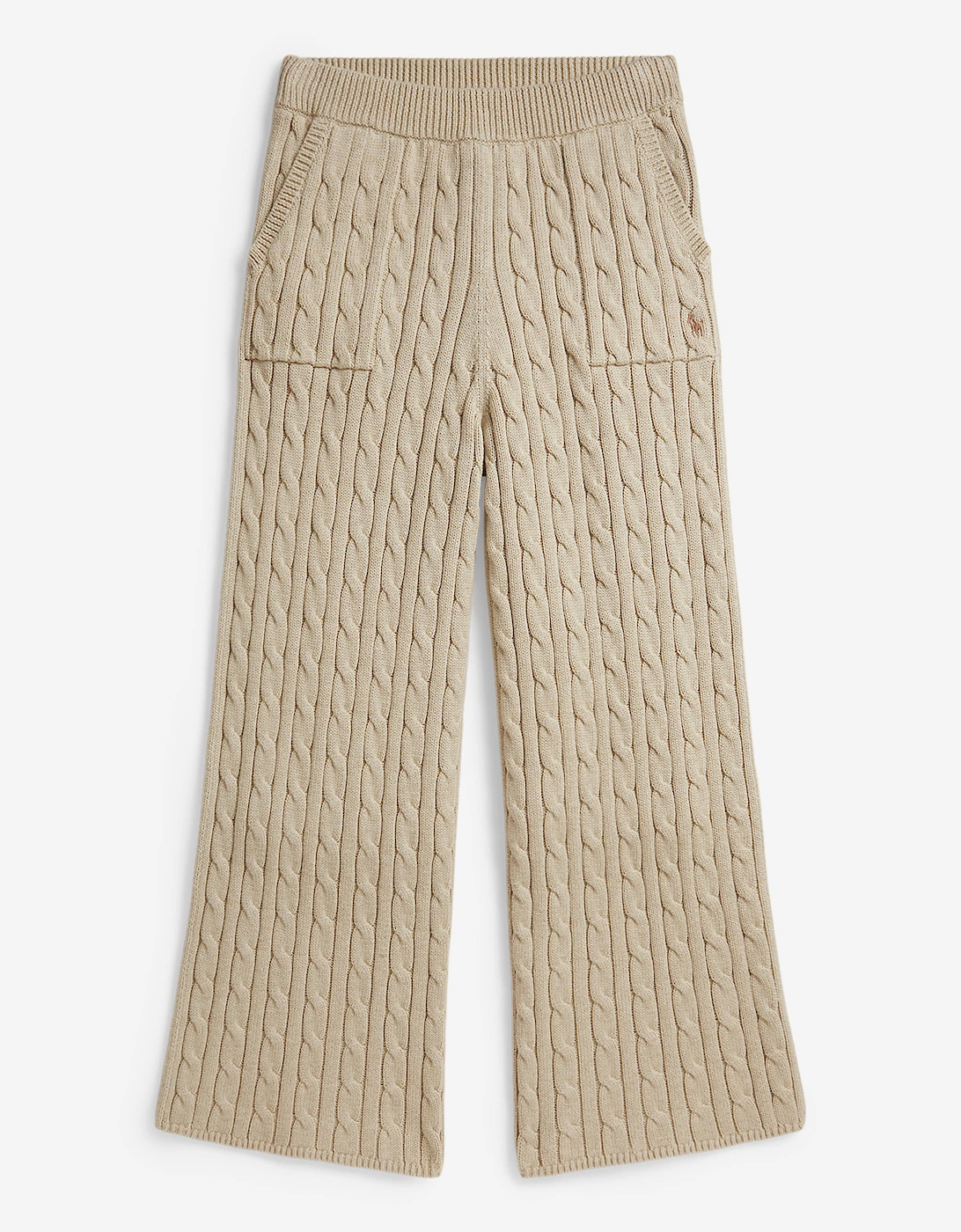 Ralph Lauren Girls Cable Knit Pants in Beige, 5 of 4