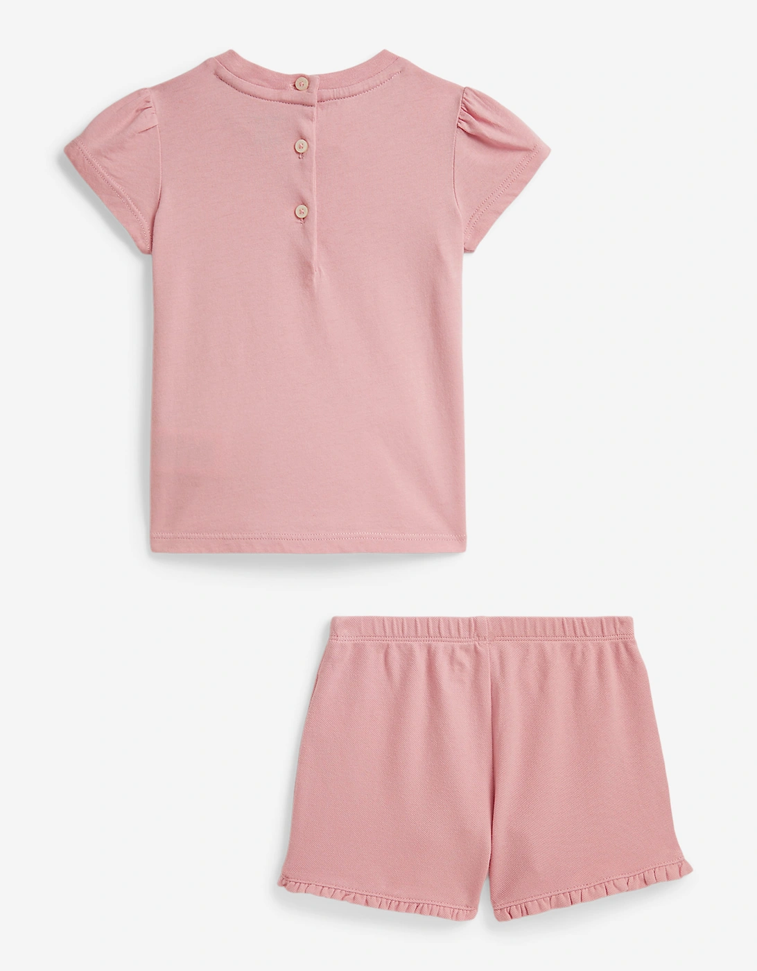 Ralph Lauren Baby Girls Polo Bear Short Set in Pink