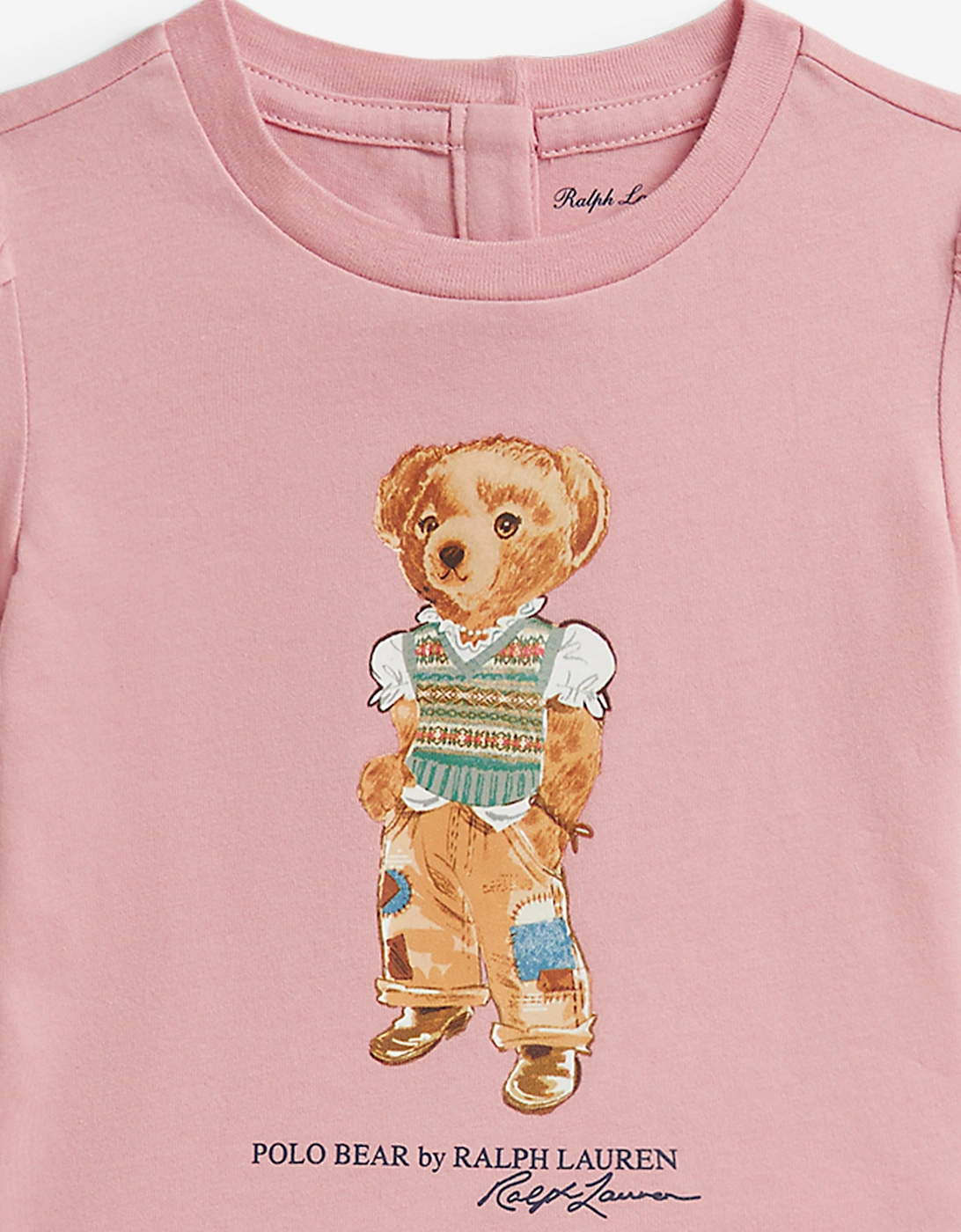 Ralph Lauren Baby Girls Polo Bear Short Set in Pink