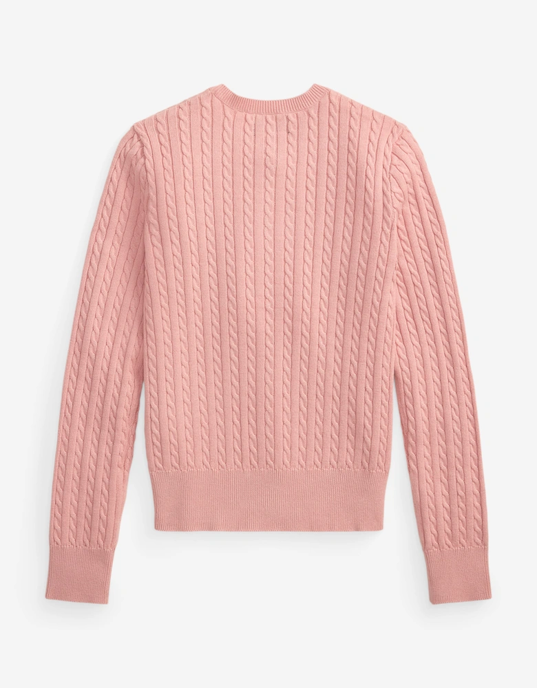 Ralph Lauren Girls Cable Knit Cardigan in Pink