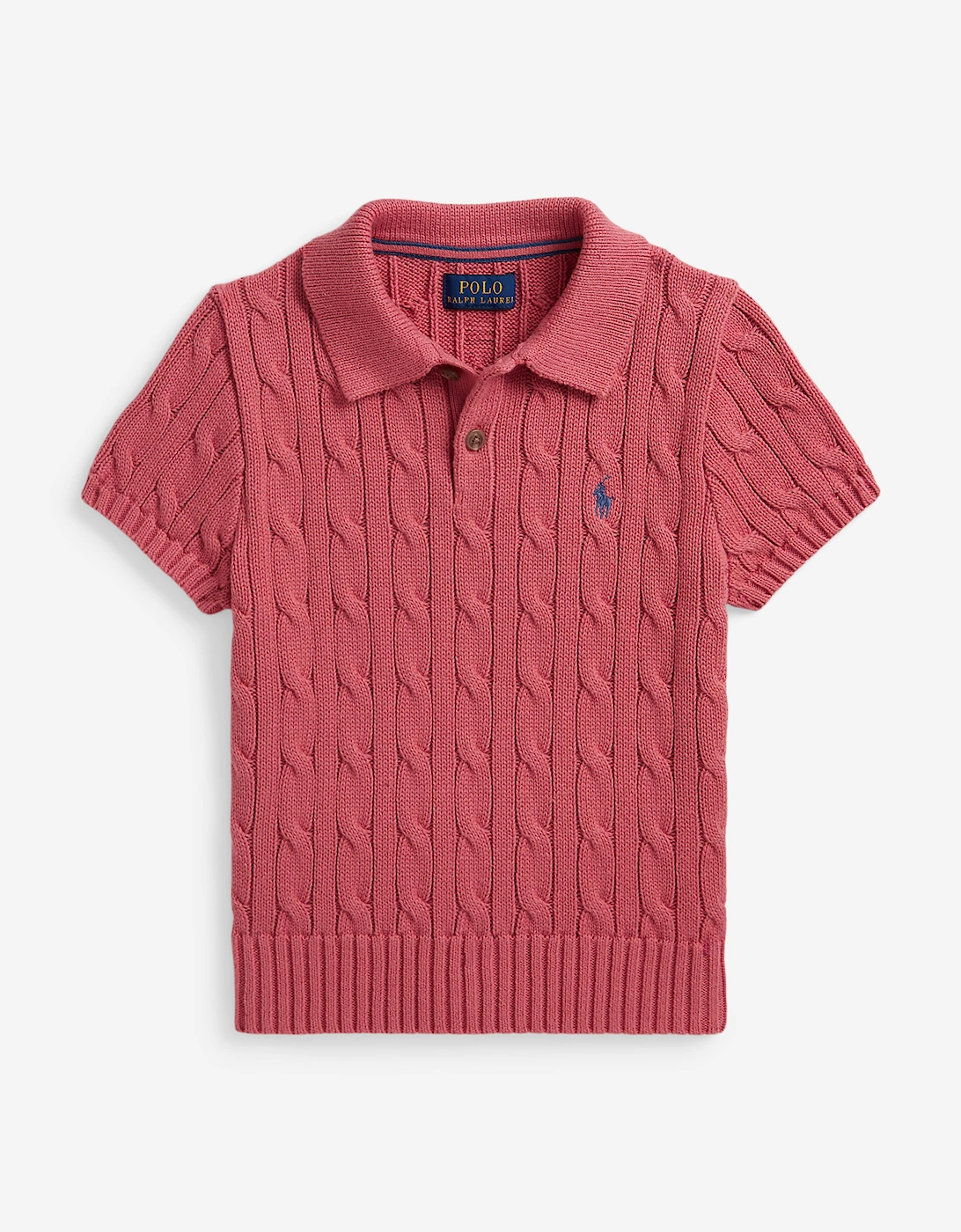Ralph Lauren Boy's Ralph Lauren Boys Cotton Cable Knit Polo Shirt in Pink