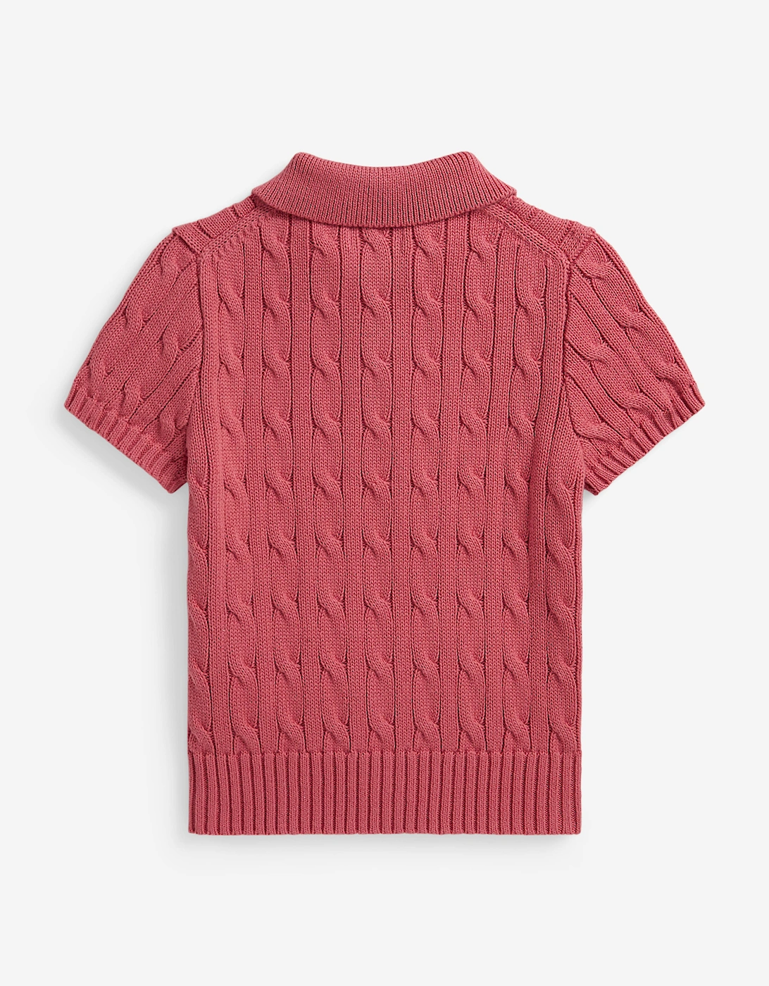Ralph Lauren Boys Cotton Cable Knit Polo Shirt in Pink