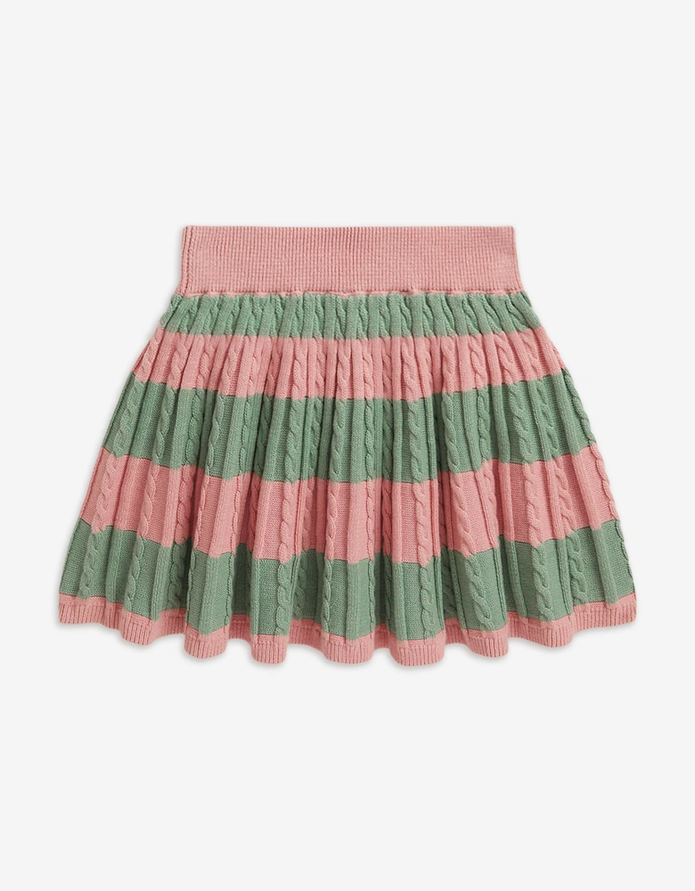 Ralph Lauren Girls Striped Skirt Set in Pink