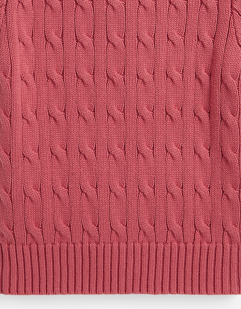 Ralph Lauren Boys Cotton Cable Knit Polo Shirt in Pink