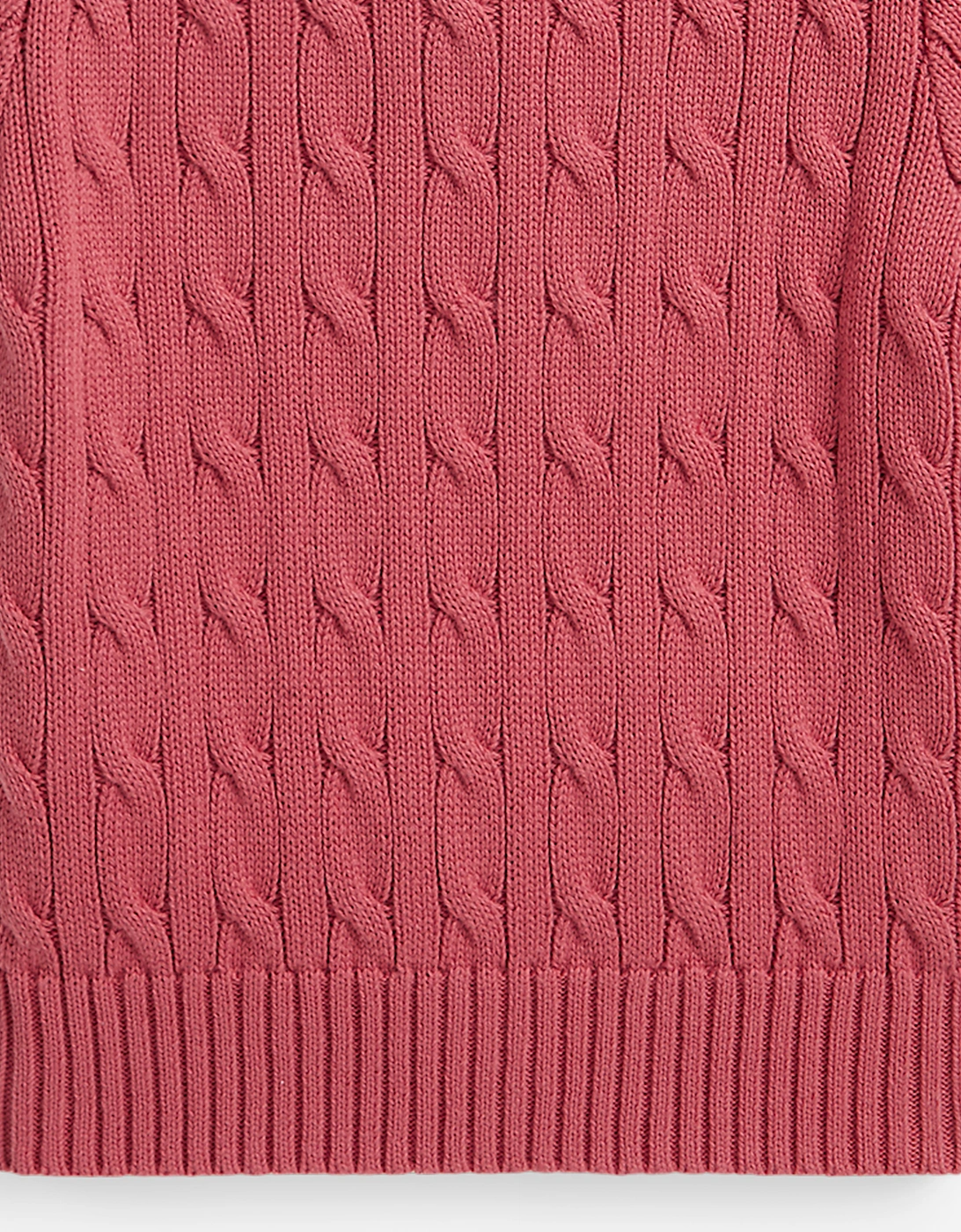 Ralph Lauren Boys Cotton Cable Knit Polo Shirt in Pink