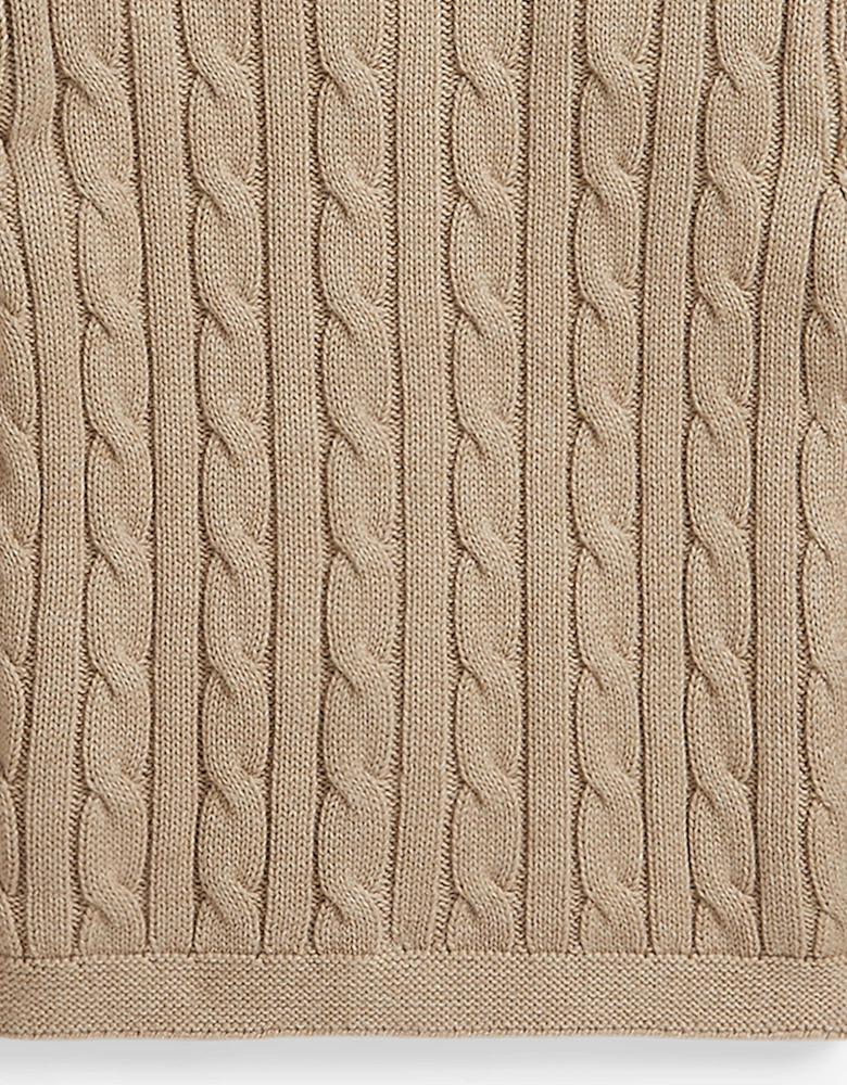 Ralph Lauren Girls Cable Knit Cardigan in Beige