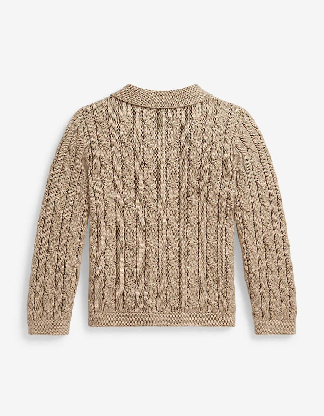 Ralph Lauren Girls Cable Knit Cardigan in Beige