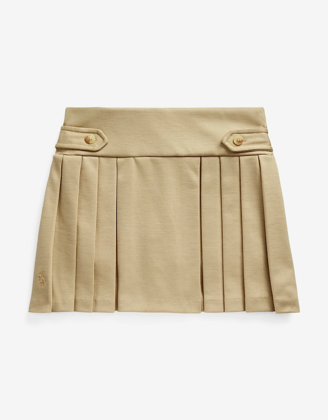 Ralph Lauren Girls Ponte Roma Pleated Skort in Beige