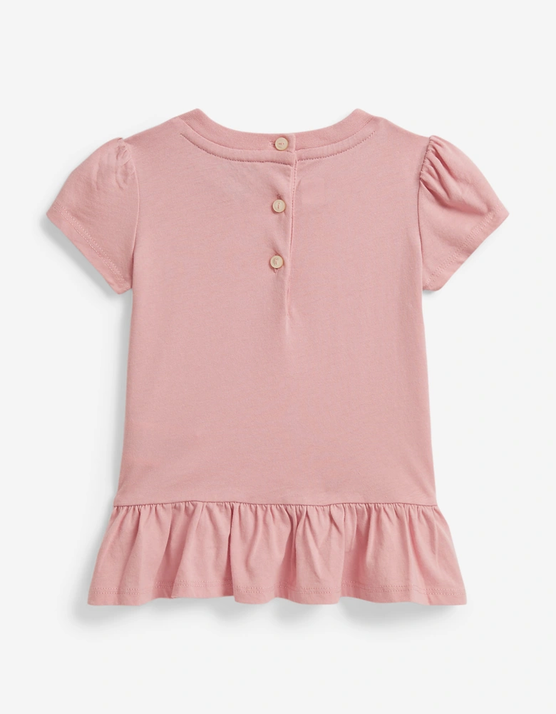 Ralph Lauren Baby Girls Polo Bear Jersey Dress in Pink