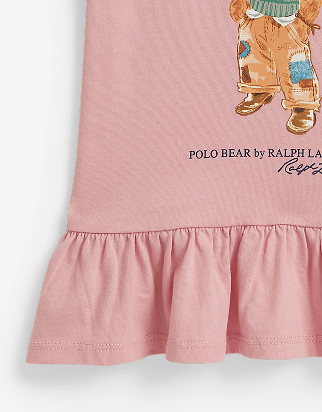 Ralph Lauren Baby Girls Polo Bear Jersey Dress in Pink