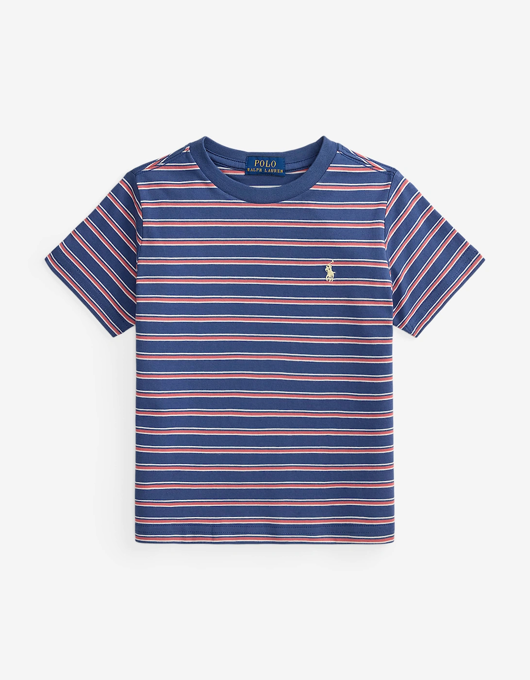 Ralph Lauren Boys Striped Jersey T-Shirt in Blue