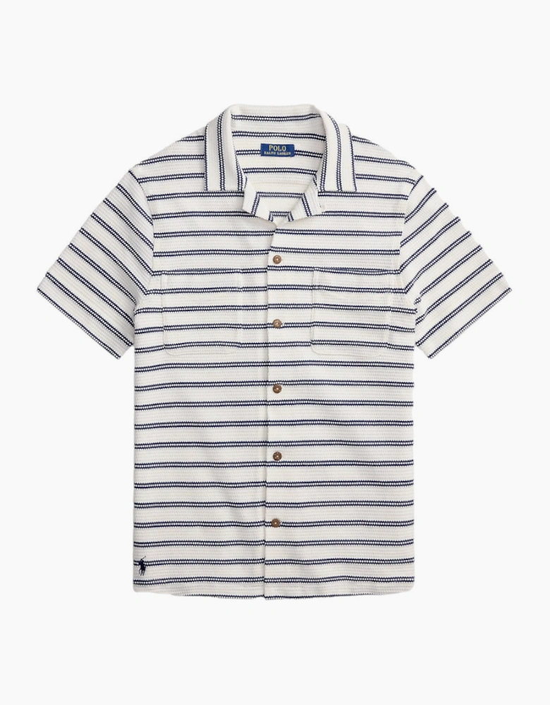 Polo Ralph Lauren Knitted Stripe Sport Shirt 001 Pale Cream