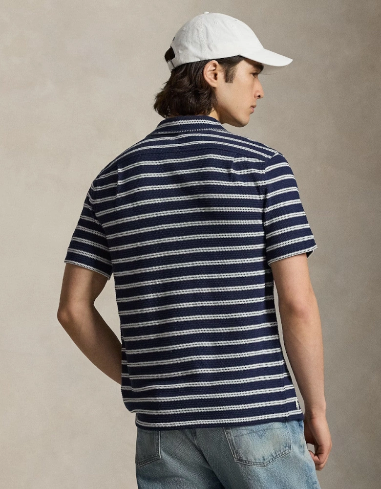 Polo Ralph Lauren Knitted Stripe Sport Shirt 002 Newport Navy