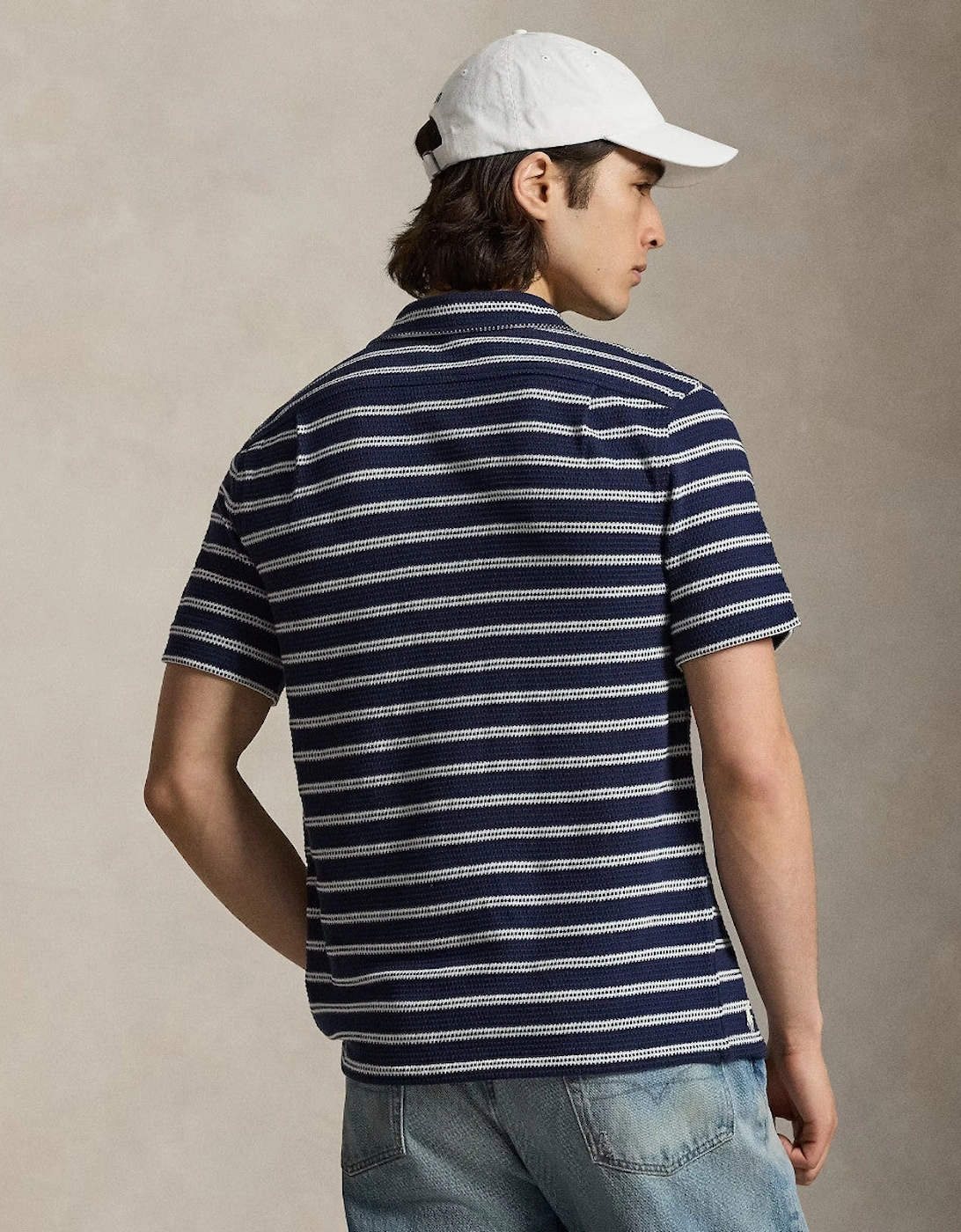 Polo Ralph Lauren Knitted Stripe Sport Shirt 002 Newport Navy