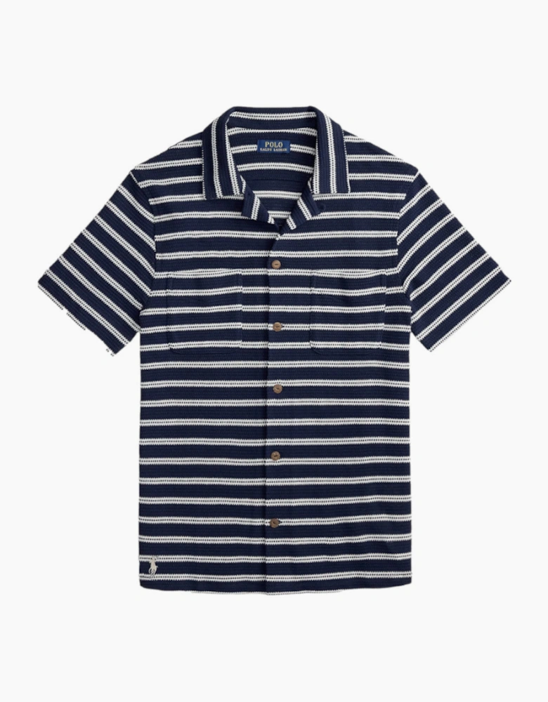 Polo Ralph Lauren Knitted Stripe Sport Shirt 002 Newport Navy