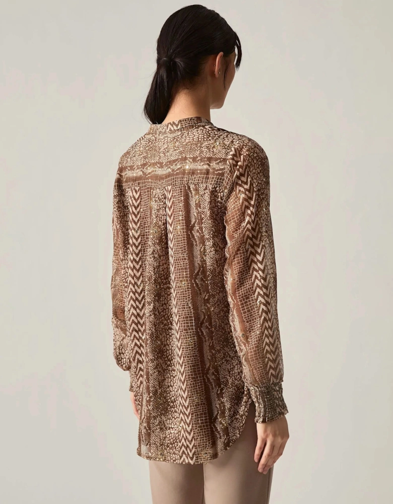 Sequin Animal Print Blouse