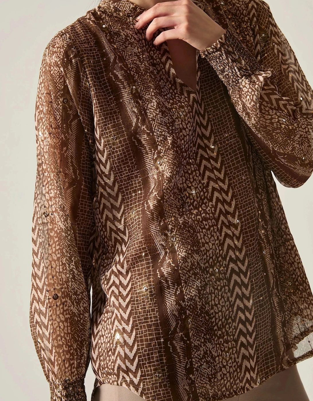 Sequin Animal Print Blouse